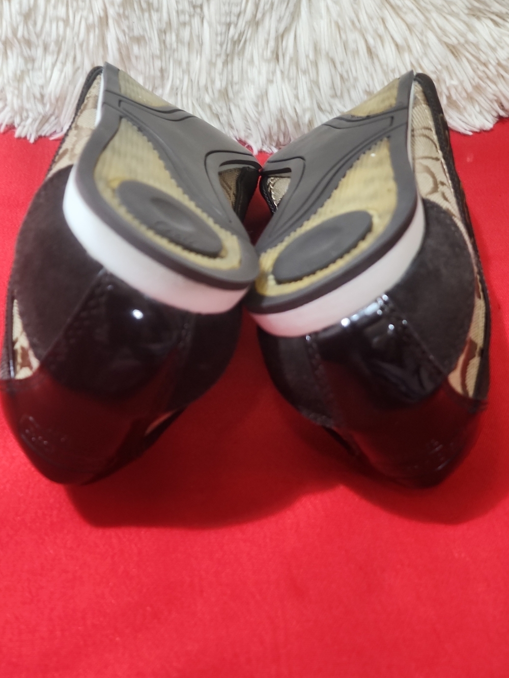 Coach Brown Signature Canvas Low-Top Sneakers with Dark Suede Trim - Picture 9 of 12